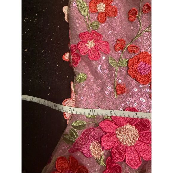 HELSI Miranda 3D Floral Sequin Mini Dress -Fuchsia Cocktail Party Size XS NWT - Picture 7 of 7